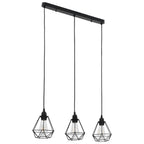 Taklampa Med Diamantdesign Svart 3 X E27-Lampa