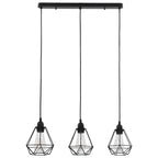 Taklampa Med Diamantdesign Svart 3 X E27-Lampa