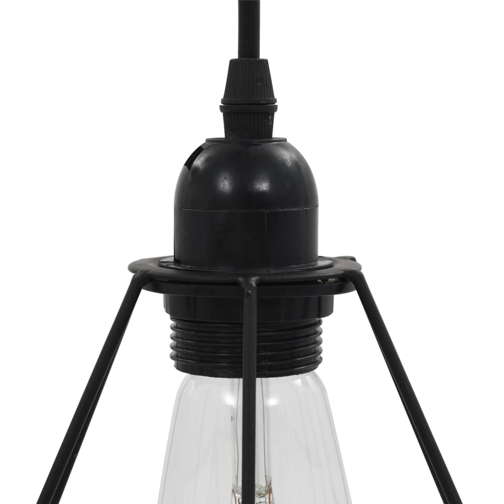 Taklampa Med Diamantdesign Svart 3 X E27-Lampa