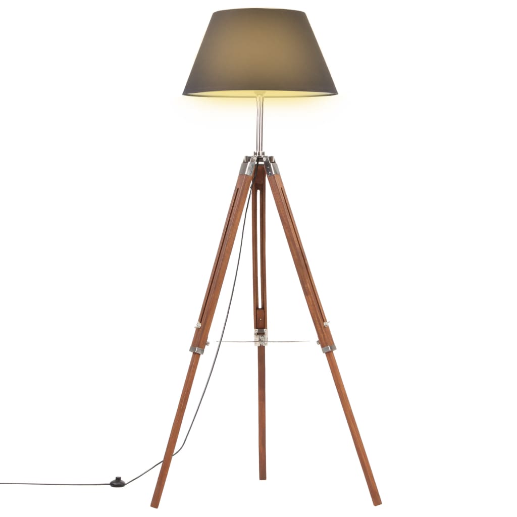 Golvlampa Honungs Massivt Teakträ 141 Cm