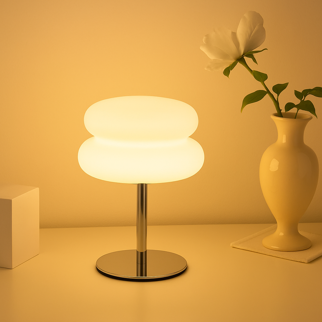 Elegant bordslampan i vitt