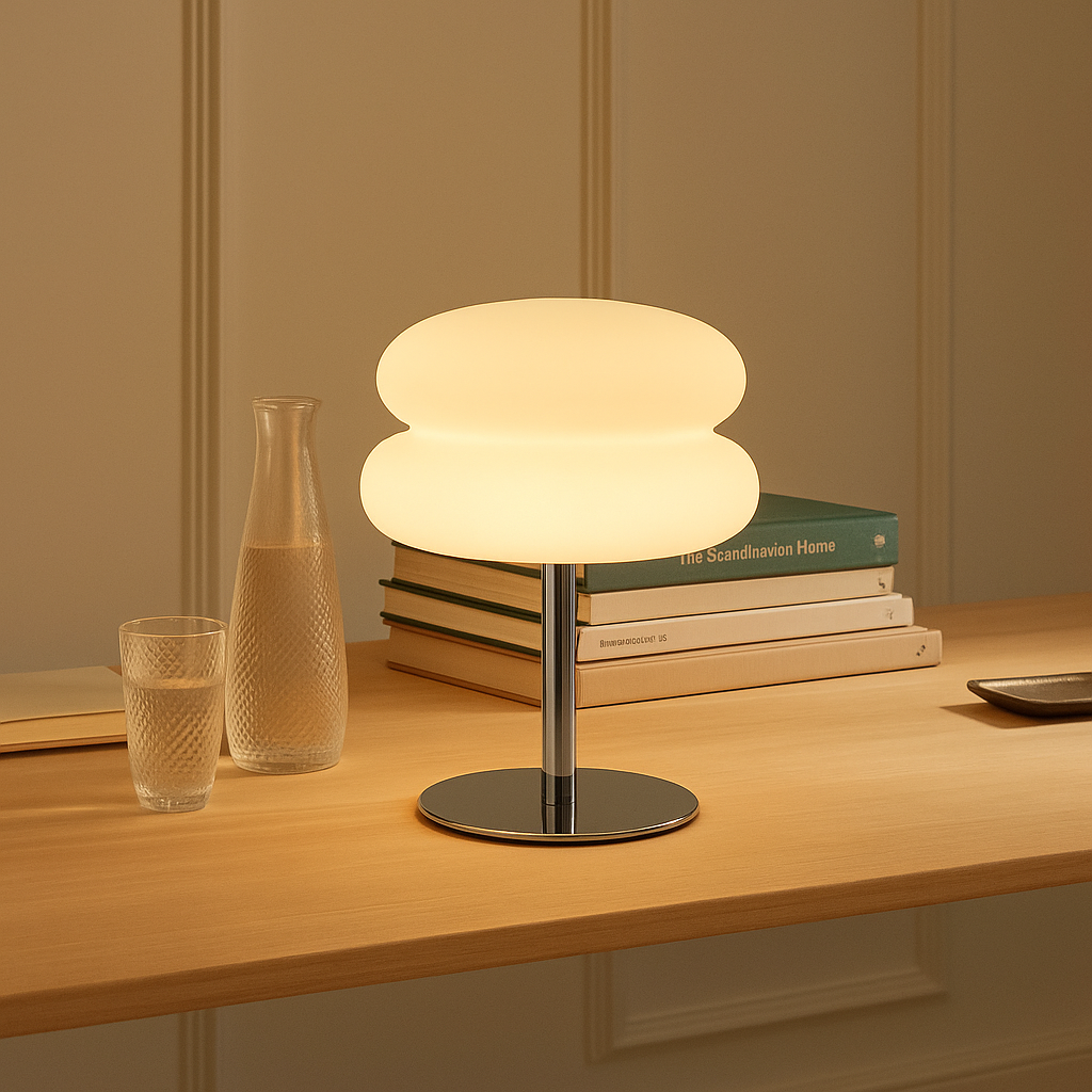 Modern bordslampa i skandinavisk miljö